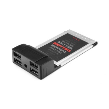 Адаптер, Deluxe, DLA-UH4, PCMCI Cardbus на USB HUB 4 Порта, USB 2.0, High Speed, Чипсет NEC, Для ноутбука