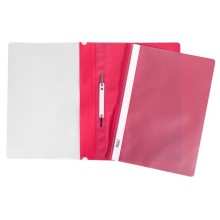 Папка-скоросшиватель пластиковая "Hatber", А4, 120/160мкм, прозрачный верх, красная