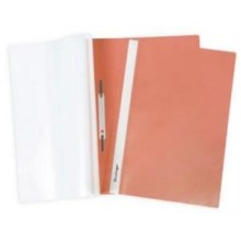 Папка-скоросшиватель пластиковая "Hatber", А4, 140/180мкм, прозрачный верх, оранжевая