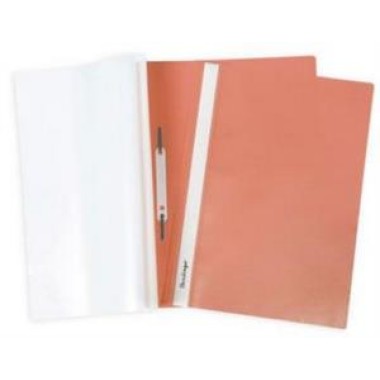 Папка-скоросшиватель пластиковая "Hatber", А4, 140/180мкм, прозрачный верх, оранжевая