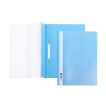 Папка-скоросшиватель пластиковая "Hatber", А4, 140/180мкм, прозрачный верх, голубая