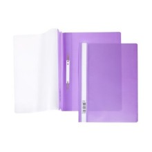 Папка-скоросшиватель пластиковая "Hatber", А4, 140/180мкм, прозрачный верх, фиолетовая