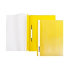 Папка-скоросшиватель пластиковая "Hatber", А4, 140/180мкм, прозрачный верх, жёлтая