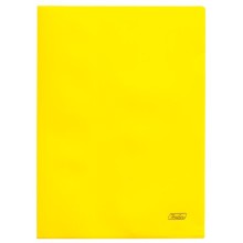Папка-уголок пластиковая "Hatber", А4, 180мкм, непрозрачная, жёлтая