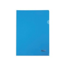 Папка-уголок пластиковая "Hatber", А4, 180мкм, синяя