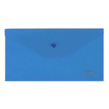 Папка-конверт пластиковая "Hatber", C6, 224x119мм, 180мкм, на кнопке, синяя