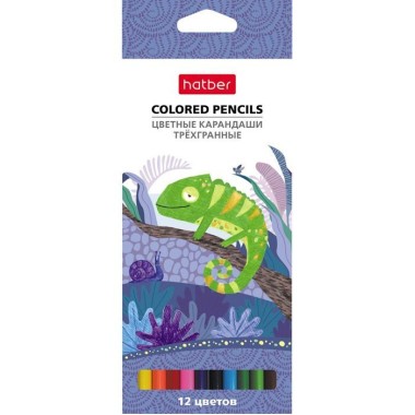 Карандаши "Hatber", 12 цветов, серия "Colora", в картонной упаковке