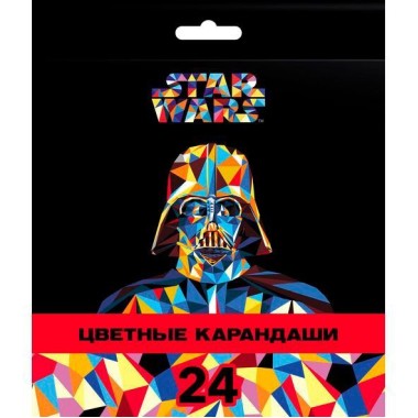 Карандаши "Hatber VK", 24 цвета, серия "Звёздные войны", в картонной упаковке