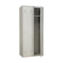 Металлический шкаф для одежды Практик LS-21-80, 2 секции, полка, перекладина, крючки