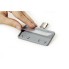 Бейдж пластиковый горизонтальный "Durable Clip Card", 40x75мм, поворотный клип, серый