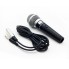 Микрофон, Sound Wave, FM-128, Проводной, Переключатель Вкл./Выкл., Jack 6,3 мм, Чёрно-Серебристый