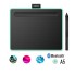 Графический планшет, Wacom, Intuos Medium Bluetooth (CTL-6100WLE-N), Разрешение 2540 lpi, Чувствительность к нажатию 4096, 4 программируемые клавиши, 2 клавиши на пере, Размер планшета 264*200*8,8 мм, Зелёный
