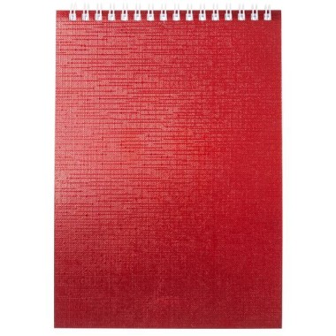 Блокнот "Hatber", 80л, А5, клетка, обложка бумвинил, на гребне, серия "Metallic - Красный"
