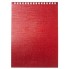 Блокнот "Hatber", 80л, А5, клетка, обложка бумвинил, на гребне, серия "Metallic - Красный"