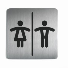 Пиктограмма металлическая "Durable", 150x150мм, серебристая, серия "WC женский/мужской"