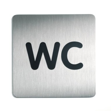 Пиктограмма металлическая "Durable", 150x150мм, серебристая, серия "WC"