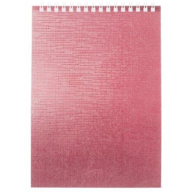 Блокнот "Hatber", 80л, А5, клетка, обложка бумвинил, на гребне, серия "Metallic - Розовый"