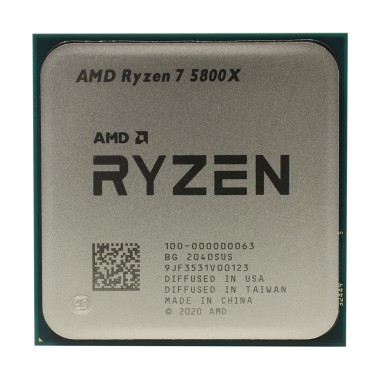 Процессор, AMD, AM4 Ryzen 7 5800X, oem, 4M L2 + 32M L3, 3.8 GHz, 8/16 Core, 105 Вт, без встроенного видео