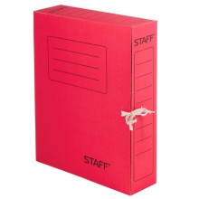Папка картонная архивная на завязках "Staff", 325х250x75мм, 700л, красная