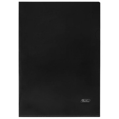Папка-уголок пластиковая "Hatber", А4, 180мкм, непрозрачная, чёрная