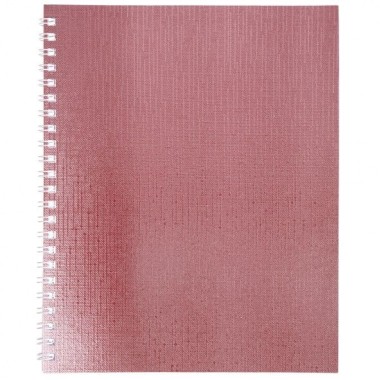 Тетрадь "Hatber", 48л, А5, клетка, обложка бумвинил, на гребне, серия "Metallic - Розовая"