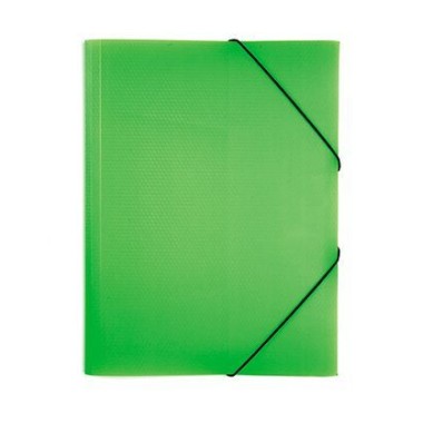 Папка пластиковая "Hatber HD", А4, 500мкм, с клапанами, на резинке, серия "Diamond Neon - Зелёная"
