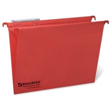 Папка картонная подвесная "Brauberg", А4, 315x245мм, 80л, 220гр/м2, красная
