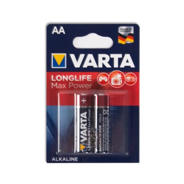 Батарейка, VARTA, LR6 Longlife Power Max Mignon, AA, 1.5V, 2 шт., Блистер