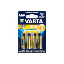 Батарейка, VARTA, LR03 Longlife Micro, AAA, 1.5 V, 4 шт., Блистер