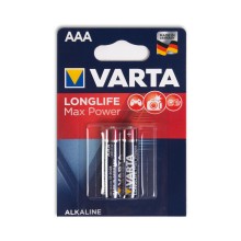 Батарейка, VARTA, LR03 Longlife Power Max Micro, AAA, 1.5 V, 2 шт., Блистер