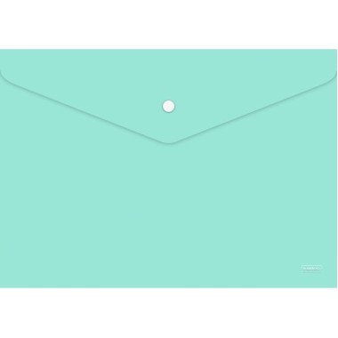 Папка-конверт пластиковая "Hatber Premium", А4, 180мкм, на кнопке, серия "NewTone Pastel - Мята"