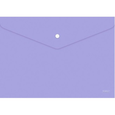 Папка-конверт пластиковая "Hatber Premium", А4, 180мкм, на кнопке, серия "NewTone Pastel - Лаванда"
