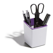Стакан пластиковый для письменных принадлежностей "Durable Varicolor", 100x79x79мм, квадратный, серо-фиолетовый