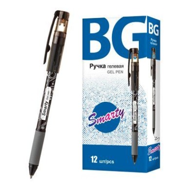 Ручка гелевая "BG Smarty", 0,5мм, чёрная, чёрный корпус