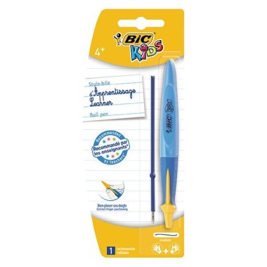 Ручка шариковая "Bic Kids Twist", 1мм, синяя, корпус ассорти, обучающая, 1шт в блистере