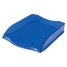 Лоток пластиковый горизонтальный для документов А4 "Hatber", 340x280x70мм, тонированный, синий