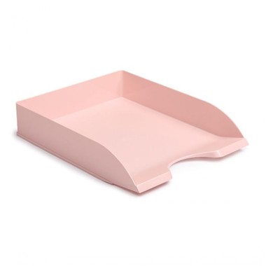 Лоток пластиковый горизонтальный для документов А4 "Стамм Дельта", 315х250х60мм, розовый