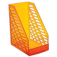Лоток пластиковый вертикальный для документов А4 "Стамм XXL", 250x160x300мм, тонированный, оранжевый