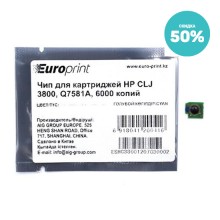 Чип, Europrint, Q7581A, Для картриджей HP CLJ 3800, 6000 страниц.