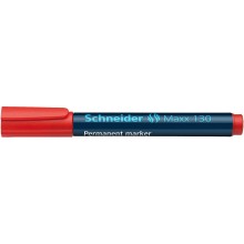 Маркер перманентный "Schneider Maxx 130", 1-3мм, круглый наконечник, спиртовая основа, красный