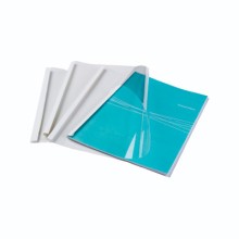 Обложки для термопереплёта "Fellowes", А4, корешок 12мм, 150мкм/220гр/м2, верх пластик, низ белый картон, 100шт в упаковке