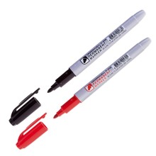 Набор маркеров перманентных "Crown Multi Slim", 2мм, круглый наконечник, красный/чёрный, 2шт в пакет
