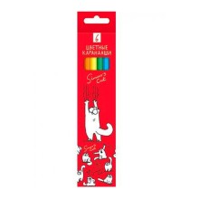 Карандаши "Hatber VK", 6 цветов, серия "Кот Саймона", в картонной упаковке