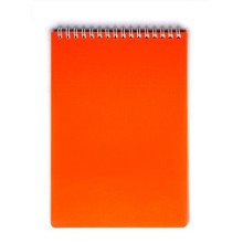 Блокнот "Hatber", 80л, А5, клетка, пластиковая обложка, на гребне, серия "Diamond Neon - Оранжевый"