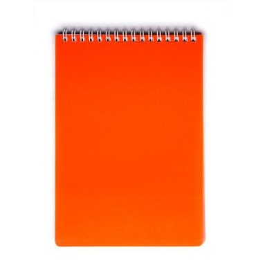 Блокнот "Hatber", 80л, А5, клетка, пластиковая обложка, на гребне, серия "Diamond Neon - Оранжевый"
