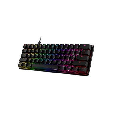 Клавиатура, HyperX, 4P5N0AA#ACB, HKBO1S-RB-RU/G, Alloy Origins 60, Игровая, Механическая, HyperX Red switch, USB, Подсветка RGB, Размер: 337*235*306 мм., Анг/Рус, Чёрный