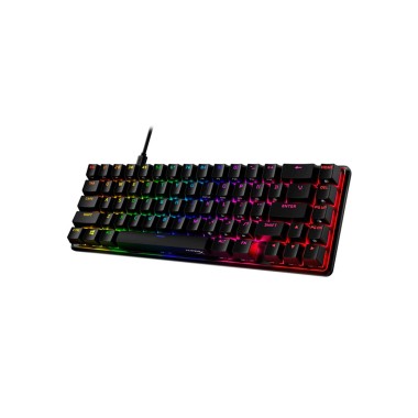 Клавиатура, HyperX, 4P5D6AX#ACB, Alloy Origins 65, Игровая, Механическая, HyperX Red switch, USB, Подсветка RGB, Размер: 315*106*37 мм., Анг/Рус, Черный