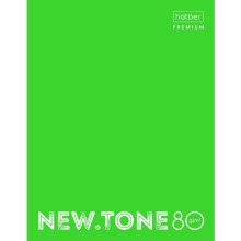Тетрадь "Hatber Premium", 80л, А5, клетка, на 4-х кольцах, ламинация, серия "NewTone Neon - Лайм"