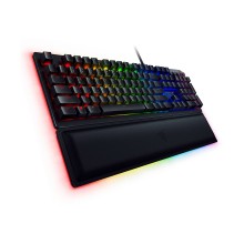 Клавиатура, Razer, Huntsman Elite (Purple Switch), RZ03-01870700-R3R1, Игровая, Оптико-механические переключатели Razer, Программируемые клавиши, USB, Подсветка Chroma 16.8 млн цветов с эффектами, Размер: 448*150*39,3 мм., Анг/Рус, Чёрный