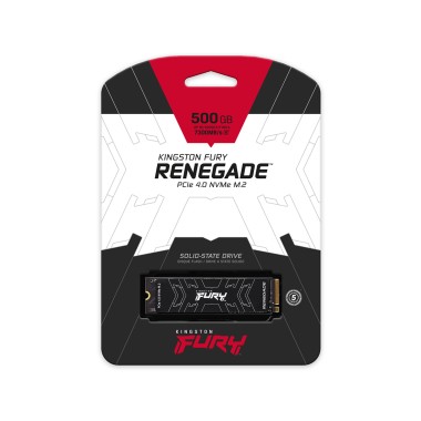 Твердотельный накопитель SSD, Kingston, FURY Renegade SFYRS/500G, 500 GB, M.2 NVMe PCIe 4.0, 7300/3900 Мб/с